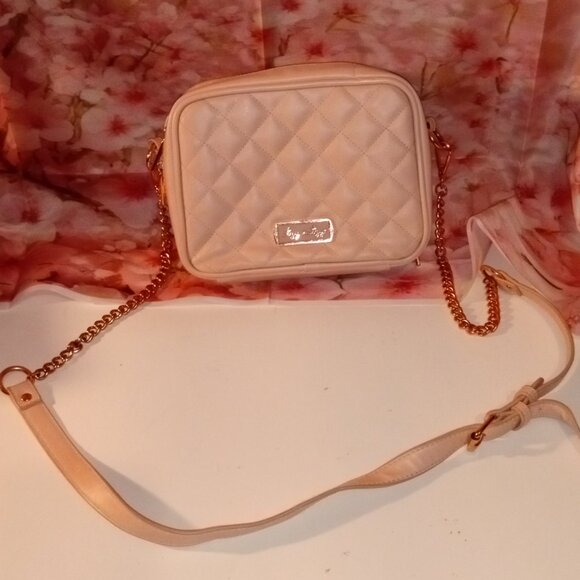 Pink Quilted Itzy Ritzy Crossbody Diaper Bag with Rose Gold Hardware - Picture 2 of 13